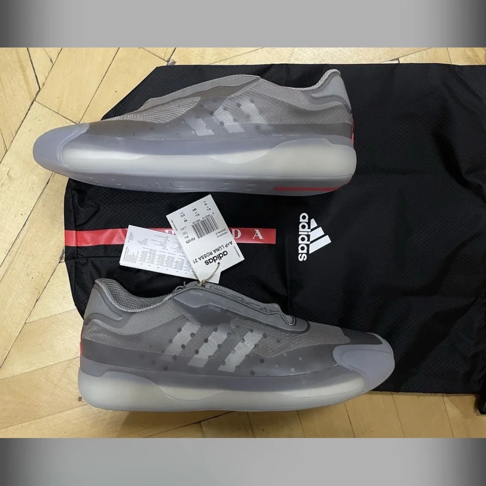 NWT A+P Luna Rossa 21 Adidas x Prada Sneakers in Gunmetal Grey, Size US 5 - Picture 2 of 14